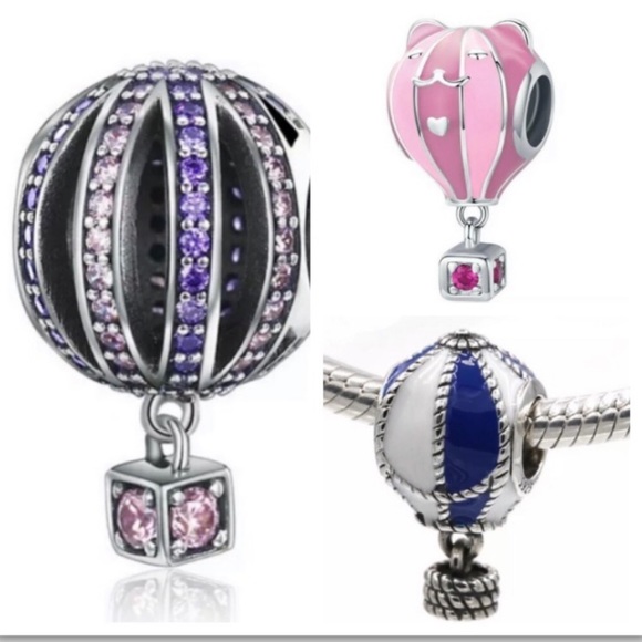 Jewelry - 3 Pieces S925 Blue Hot Air Balloon Travel Bead Collection Charm Bundle Set